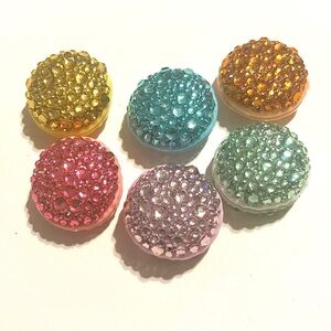Bedazzled macaroon shaped container, bling pill container, glam storage